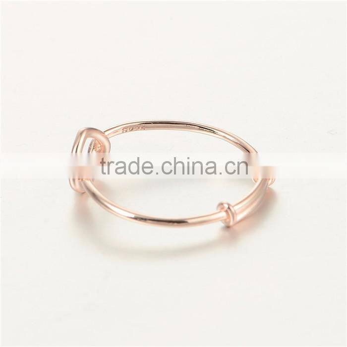Simple Design 925 Silver Wedding Rose Gold Rings Without Stones