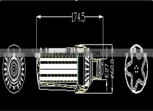 e27 12w 6000-6500k color led corn CE RoHS PSE approved