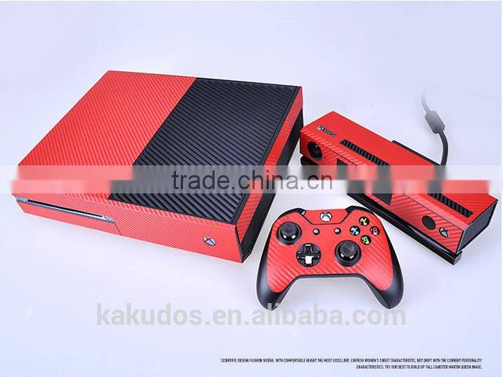 Factory New Arrival Custom Carbon Fiber Skin Vinyl Decal for xbox one with two skins for gamepad