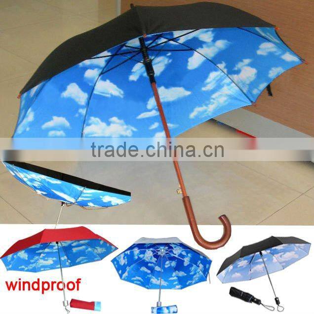 cheaper promotional umbrella with blue sky design