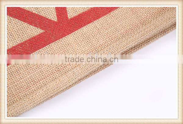 Promotional fashion double handles jute shopping bag