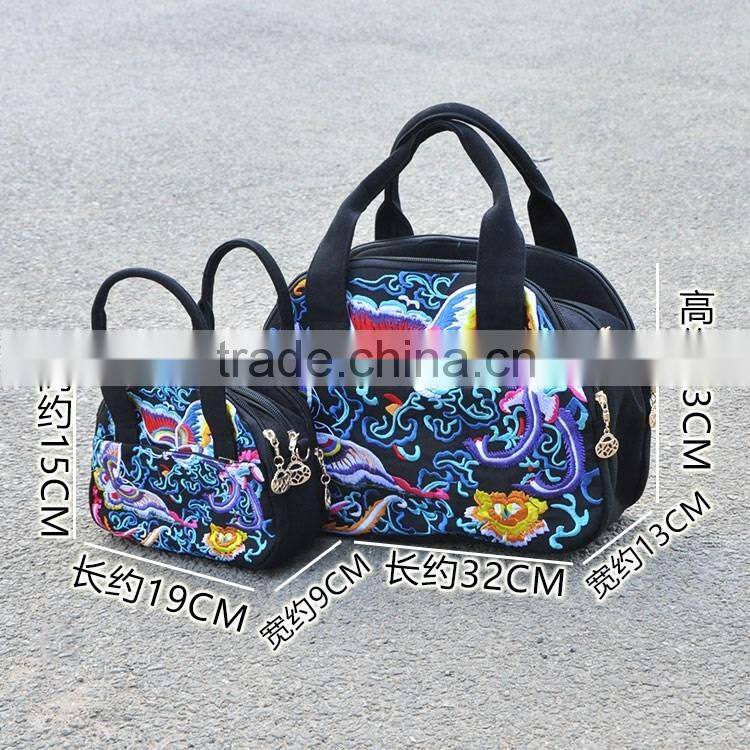 Single strap women shoulder bag/handbags with long strap embroidery