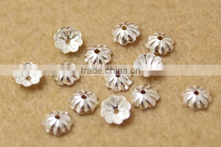 925 sterling silver Flower Bead Caps Bead Jewelry Findings 3mm