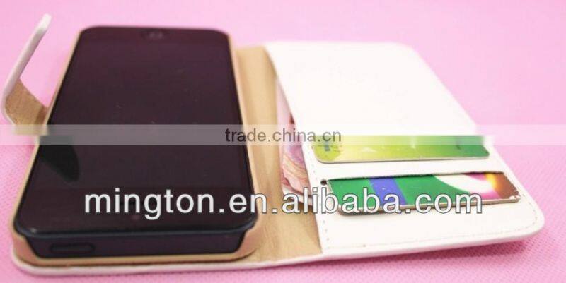 Wallet card-slot pu leather cell mobile phone case for iphone 5
