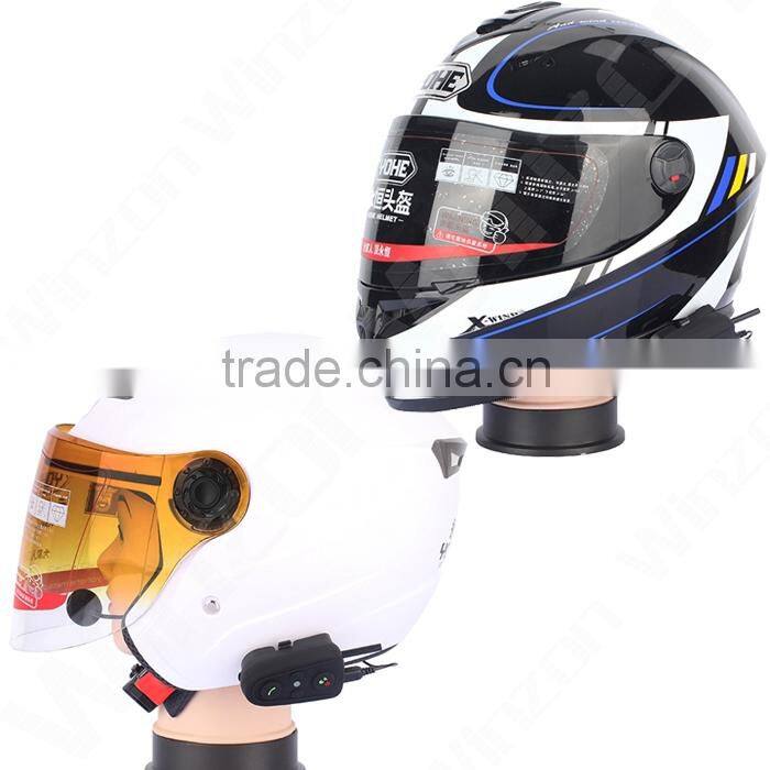 Two-way waterproof bt intercom headset for motorcycle helmet with stereo headphone