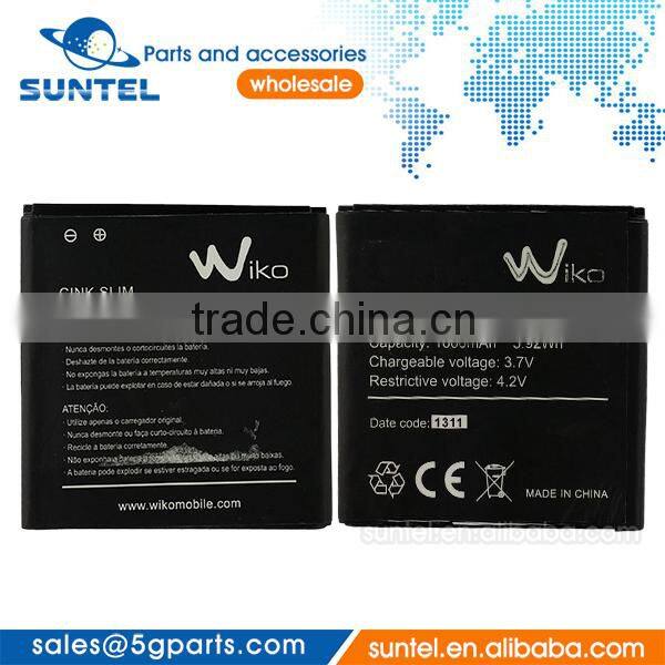 3.7v 1600 mAH li-ion battery for Wiko cink slim cell phone battery