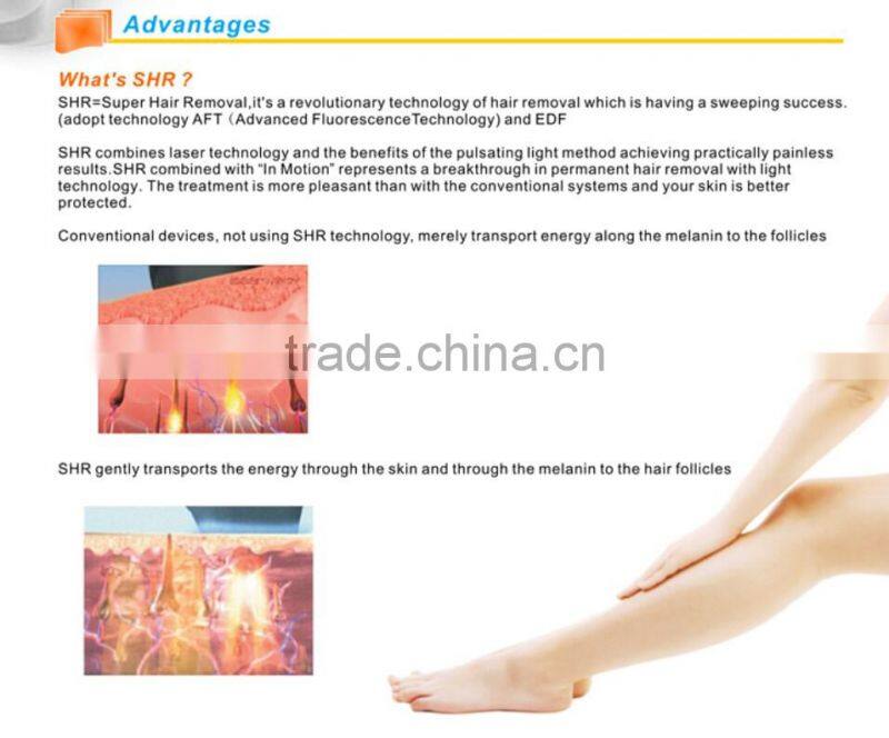 Professional Ipl Shr Beauty Machine for hari removal and skin rejuvenation