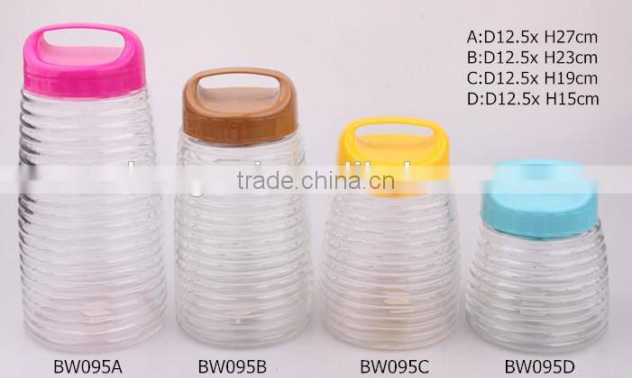 4 size glass storage jar with plastic lid