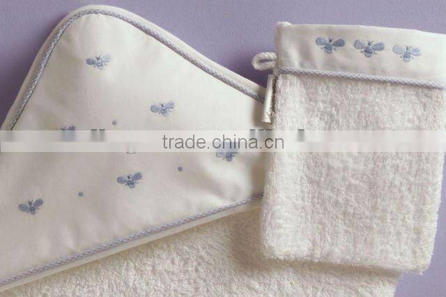 embroidery hooded baby towel 100% cotton