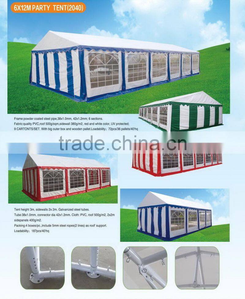 galvanized or powder coated PE PVC steel waterftoof event tent high quality