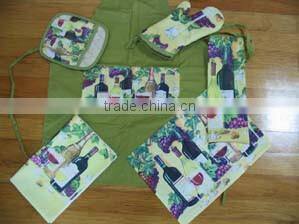 Wholesale high quality fashion complete kitchen textile set