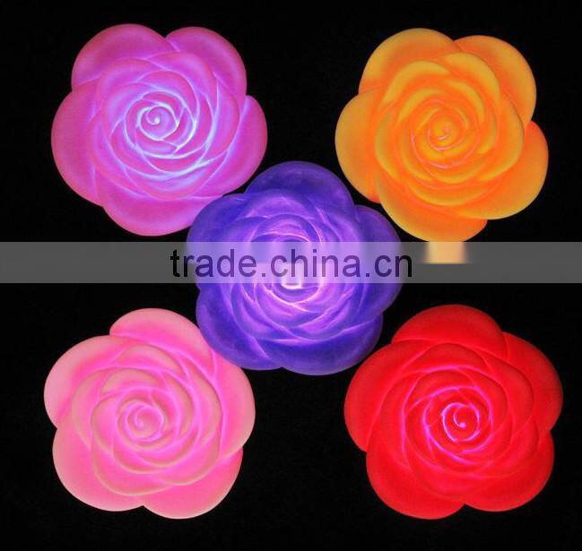 small size romantic colorful rose shaped flashing night lights