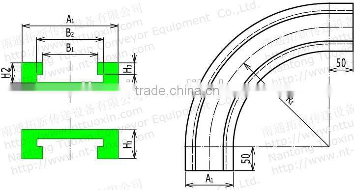 1701TAB conveyor belt Corner tracks