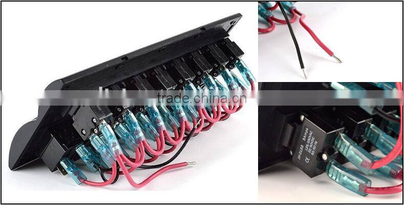 MARINE BOAT SPLASHPROOF SWITCH PANEL 8 GANG