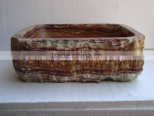Handemade Good Price BROWN GOLDEN ONYX SINKS BASINS COLLECTION