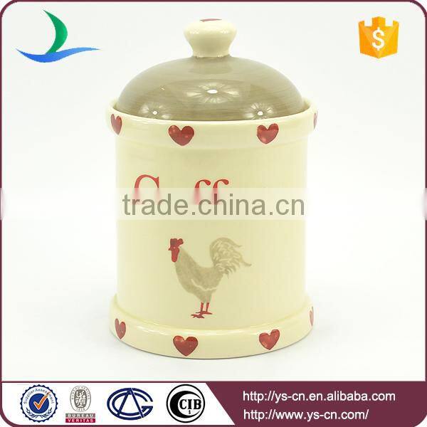 2015 ceramic cock decal tea jars ,Storage Jars factory