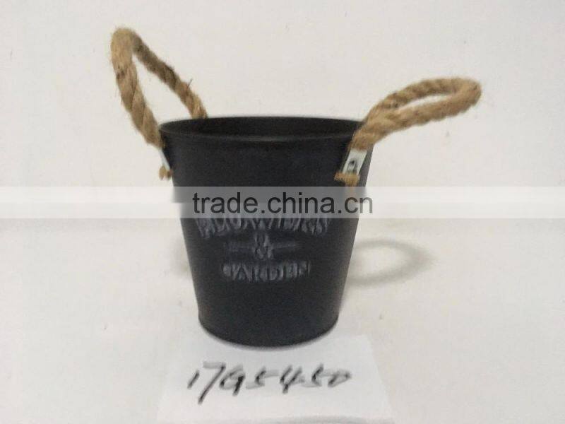 cheap custom printed bulk black rustic mini bonsai flower pot