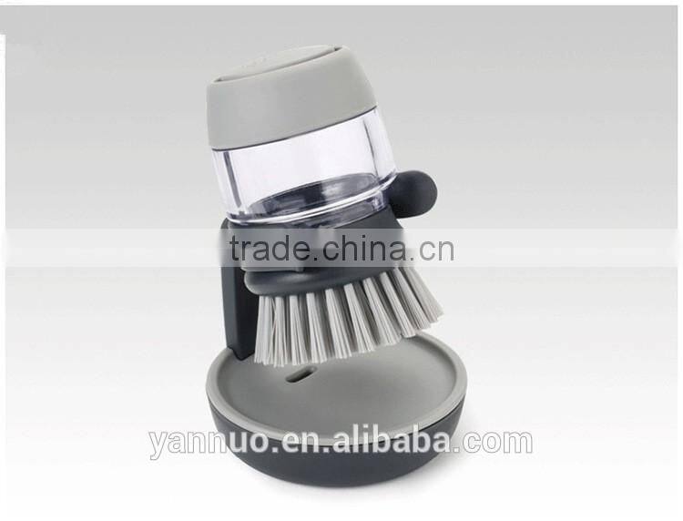 Soap liquid dispensing brush, Kitchen cleaning Pot brush, bowl brush