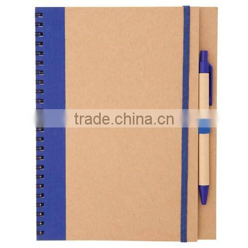 recycled cardboard ecofriendly block-notes with ballpen 65pages