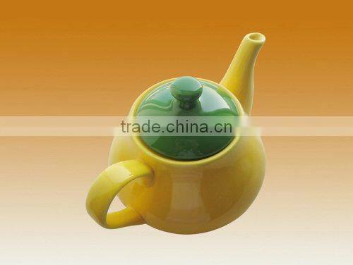 Factory direct wholesale 750 ml china yellow teapot with filter