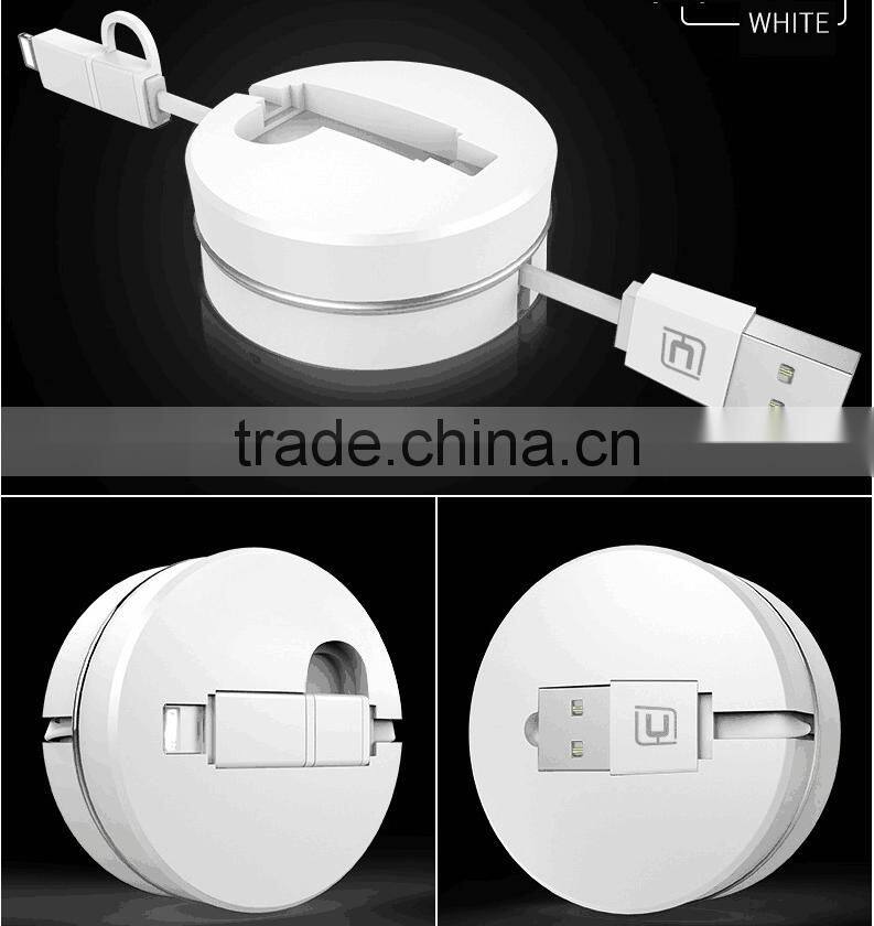 2 In 1 Universal Flexible Data Cable For Iphone 5s/6/6s And Android Mobile Phones Innovative Design Charging USB Cable