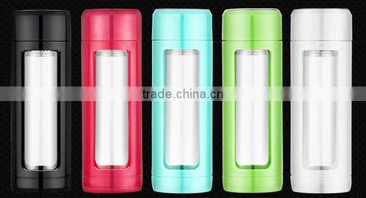 Promotional fancy water glass bottle 10 gallon double wall glass water bottle