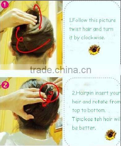 Personalized hairpin black Hair Stick Vintage Pearl Spiral Hairpin