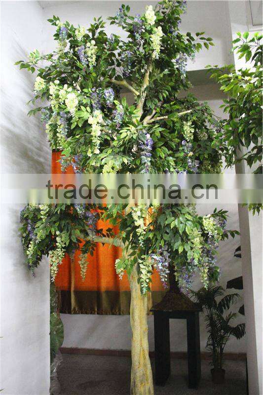 Home garden deco 50cm to 400 cm hight artificial white mix purple large Chinese wistaria EDHS1501 1606