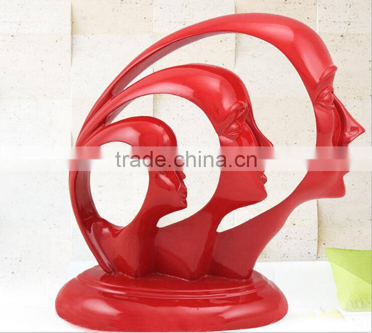 Imitation bronze color resin female bust sculpture for home decoration