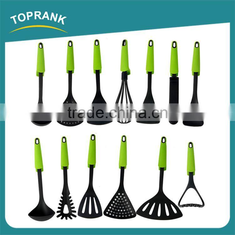 13 pieces personalized cooking tools heat resistant nylon kitchen utensils with built-in stand