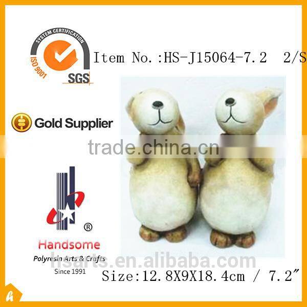 7.2" cute ceramic rabbit ornament for home decoration and as gifts 2/S