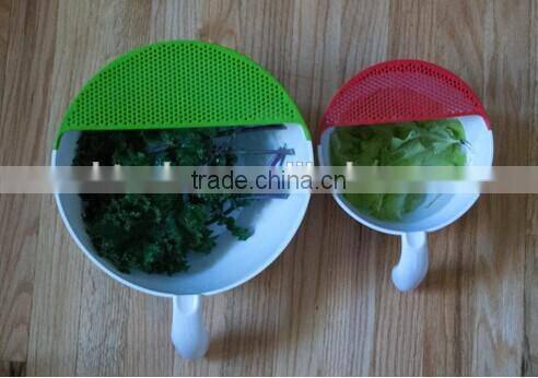 New arrival plastic kitchen bowl with strainer eco-friendly soak and strain washing bowl