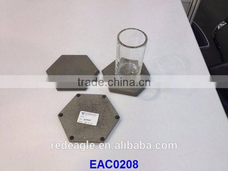 Hexagon shape White Carrara Marble Stone Coasters with Cork Backing