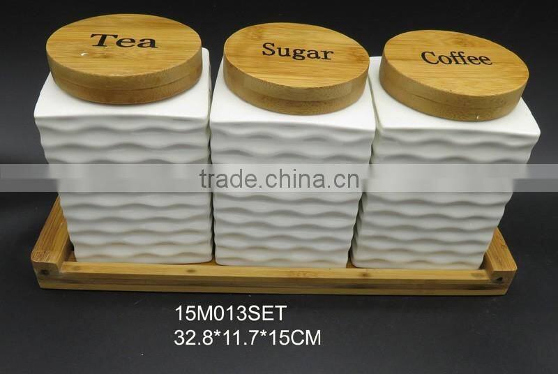 White colour coffee jar sugar jar tea jar