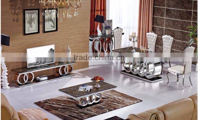 A8081 Home furniture marble dinning table and chair set