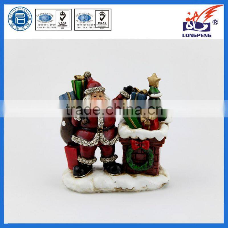Polyresin Santa Claus Figurine with Gifts for Christmas