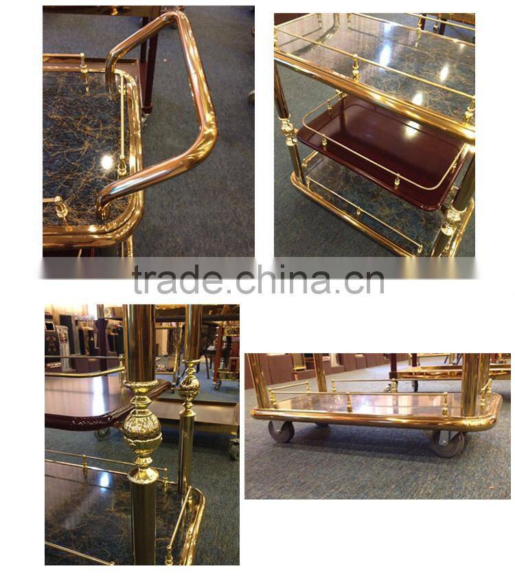 Luxury stainless steel three layers liquor trolley food trolley service trolley C-55