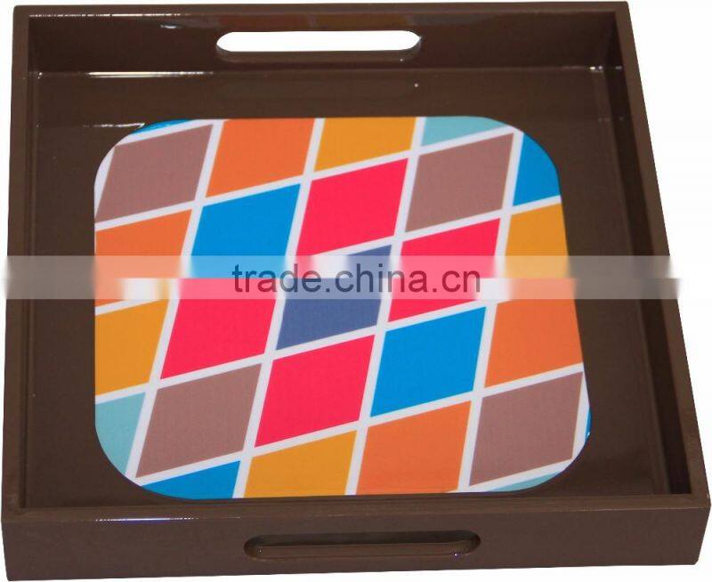 Square lacquered serving tray