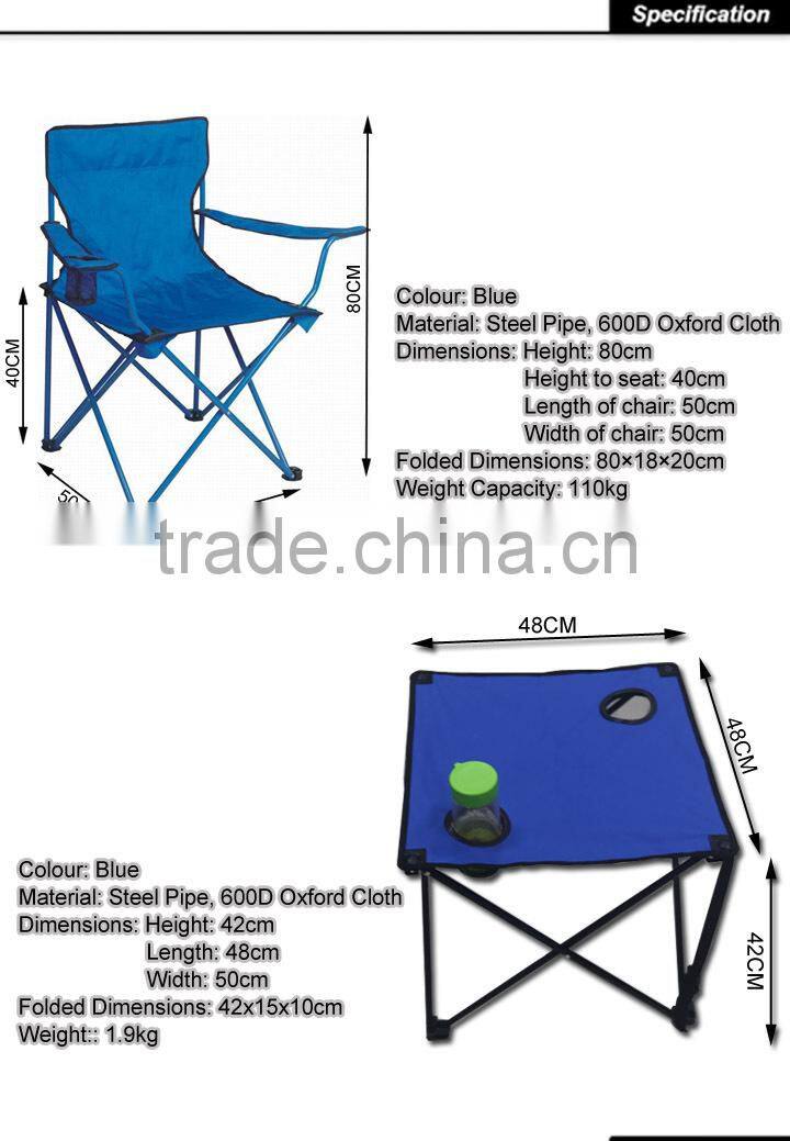Folding garden chairs with one table set