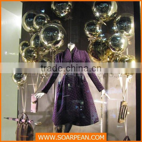 Window Display Custom Made Fashionable Advertising Decoration Mirror Silver Ball