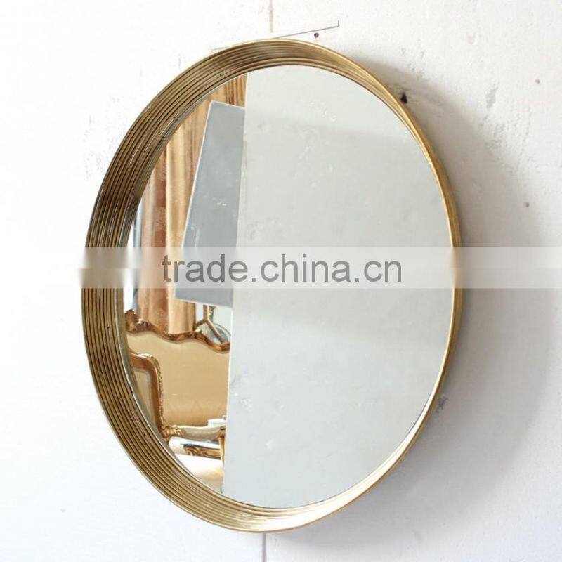 Wall Mounted Mirror In Stainless Steel Frame For Home Decor