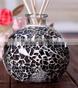 new design200ml 300ml mosaic reed color glass diffuser bottle