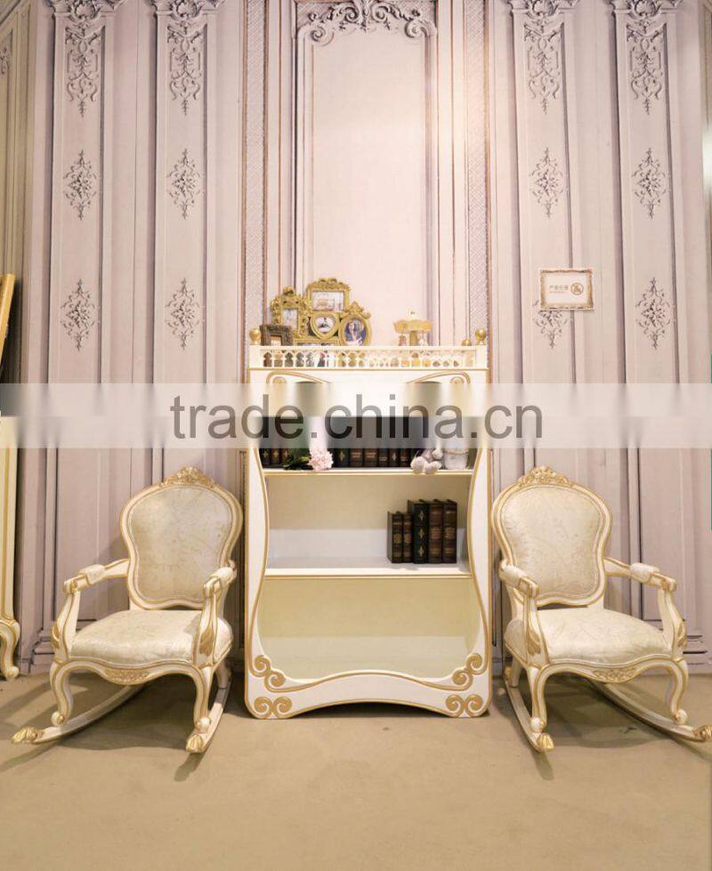 Antique ivory and white color wooden handmade carved adult rocking chair prices - BF07-70320A
