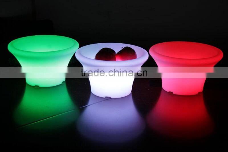 led lighting flower planter, 16 colors change plastic led illuminate flower pot