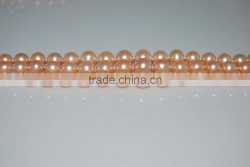 Pretty 3-4mm Pink Freshwater Pearl Necklace 925 Sterling Silver Clasp