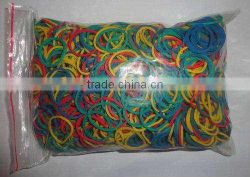 smalll green elastic rubber band of natural rubber