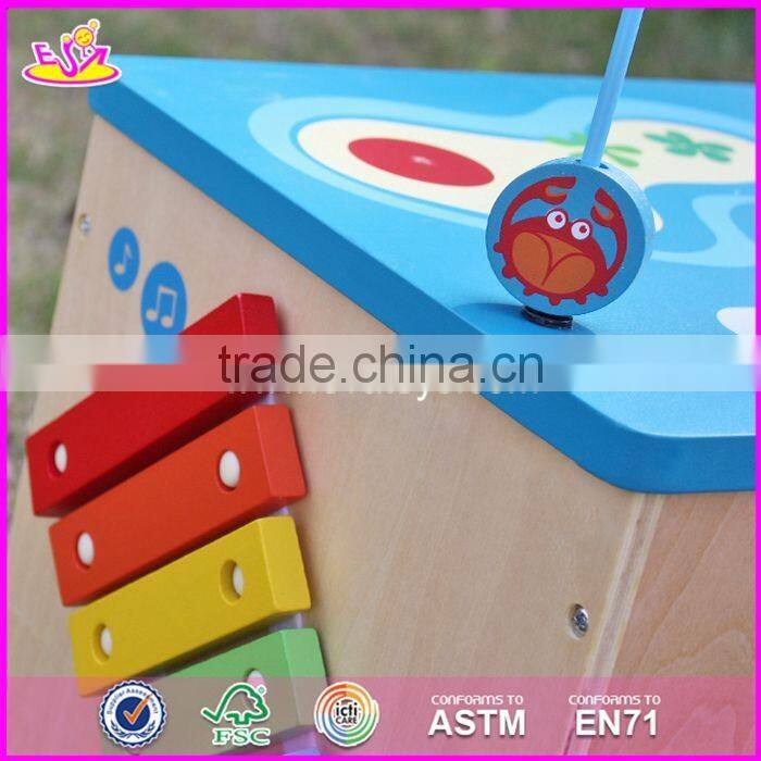 2017 new design 5 in 1 multi-function children wooden bead maze table W11B134