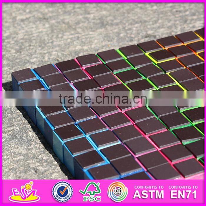 2017 new design 100 pieces educational magnetic wooden building blocks for toddlers W13A118
