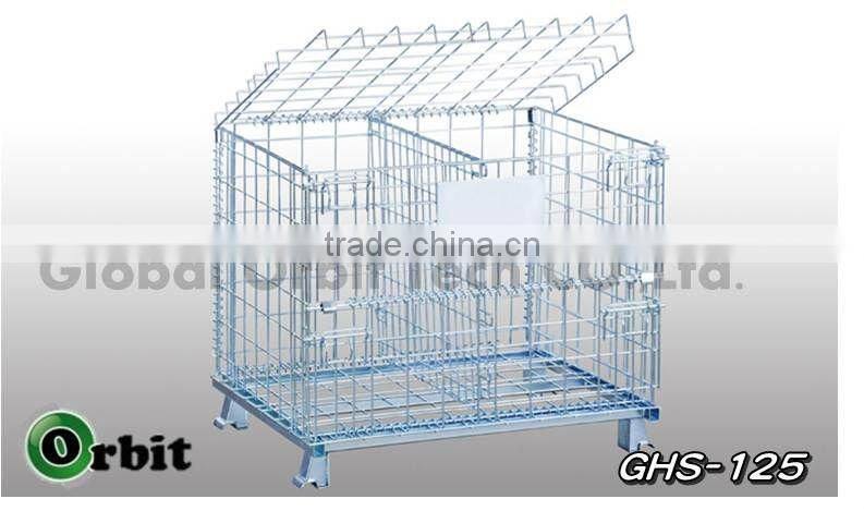 Metal Foldable Stackable Container Storage Cage Wire Mesh Basket