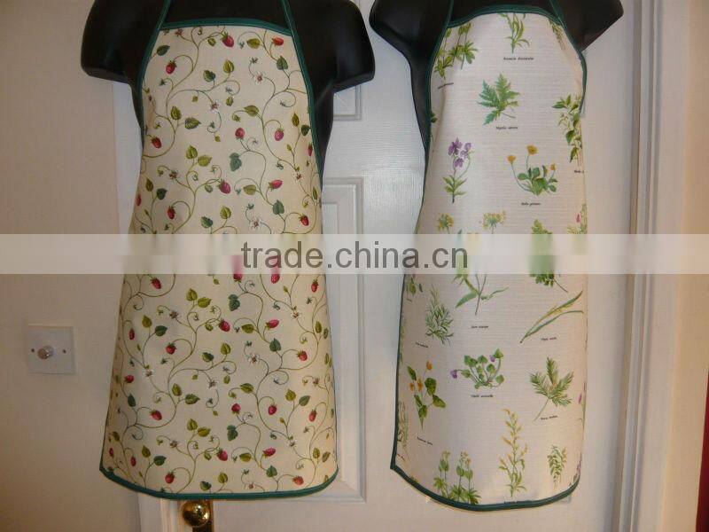 ADULT APRON 100% COTTON PVC COATED OILCLOTH MATERIAL 2 DESIGNS